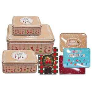 Κουτιά Μεταλλικά Xmas Ορθογώνια σετ=3 τεμ 18x13x6cm 14x10x5cm 12x9x4,5cm Xmasfest 1133816