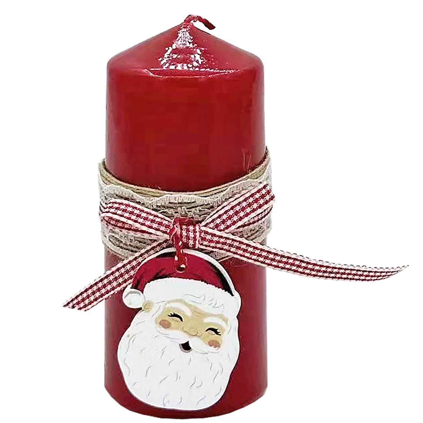 Κερί Κολώνα με Άγιο Βασίλη 12x5cm Xmasfest 1133848