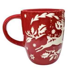 Κούπα Κόκκινη Ελάφια 13x10cm Xmasfest 1133857