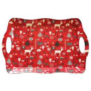 Δίσκος Πλαστικός Ορθογώνιος Merry Christmas με Μπάλες 38x26cm Xmasfest 1133871