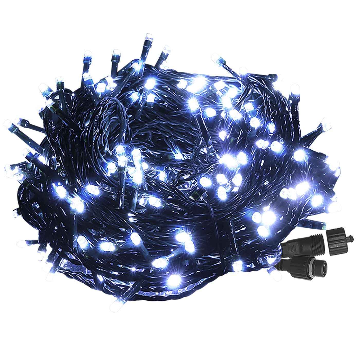 100 Λαμπάκια LED Λευκό Ψυχρό σε Σειρά με Επέκταση & Προγράμματα IP44 5m (δεν Περιέχεται ο Μετασχηματιστής) Xmasfest 1133885