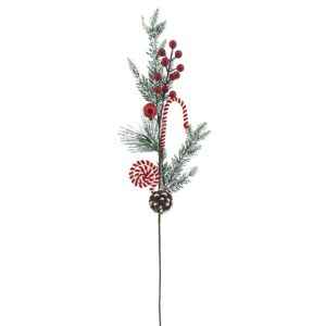 Κλαδί με Γλειφιτζούρι, Κουκουνάρι, γκι 70cm Xmasfest 1133895