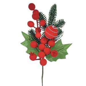 Κλαδί με Ρόδια, Μπάλα, γκι 27cm Xmasfest 1133896