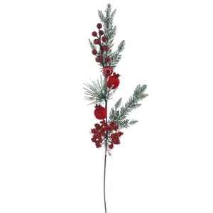 Κλαδί με 2 Ρόδια & γκι 72cm Xmasfest 1133900