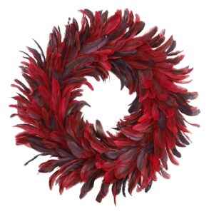Στεφάνι με Φτερά & Πούπουλα Κόκκινο ø50cm Xmasfest 1133904