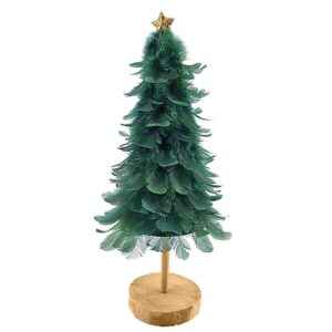 Δέντρο Επιτραπέζιο με Φτερά & Πούπουλα Πράσινο 33x ø12cm Xmasfest 1133907