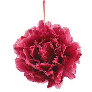 Μπάλα Χριστουγέννων με Φτερά & Πούπουλα Κόκκινη ø10cm Xmasfest 1133908