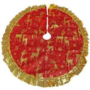 Ποδιά Δέντρου Γυαλιστερή Χρυσό-Κόκκινο ø90cm Xmasfest 1133954