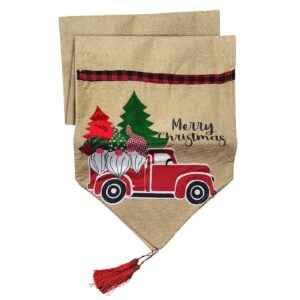 Runner Διακόσμησης Τραπεζιού Λινάτσα Santa car 180x35cm Xmasfest 1133964