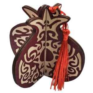 Ρόδι Ξύλινο 3D Κρεμαστό 11x9,5cm Xmasfest 1134014