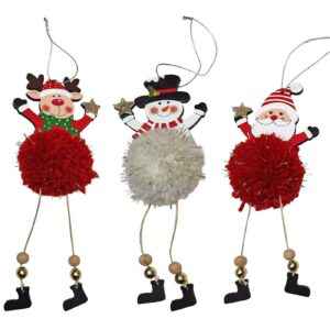 Στολίδι Ξύλινο Φιγούρα με Φουντωτή Μπάλα 20x8cm Xmasfest 1134030