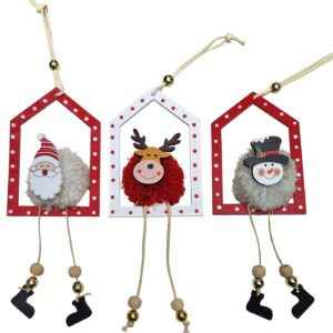 Στολίδι Ξύλινο Σπιτάκι με Φουντωτή Μπάλα 18x7cm Xmasfest 1134032