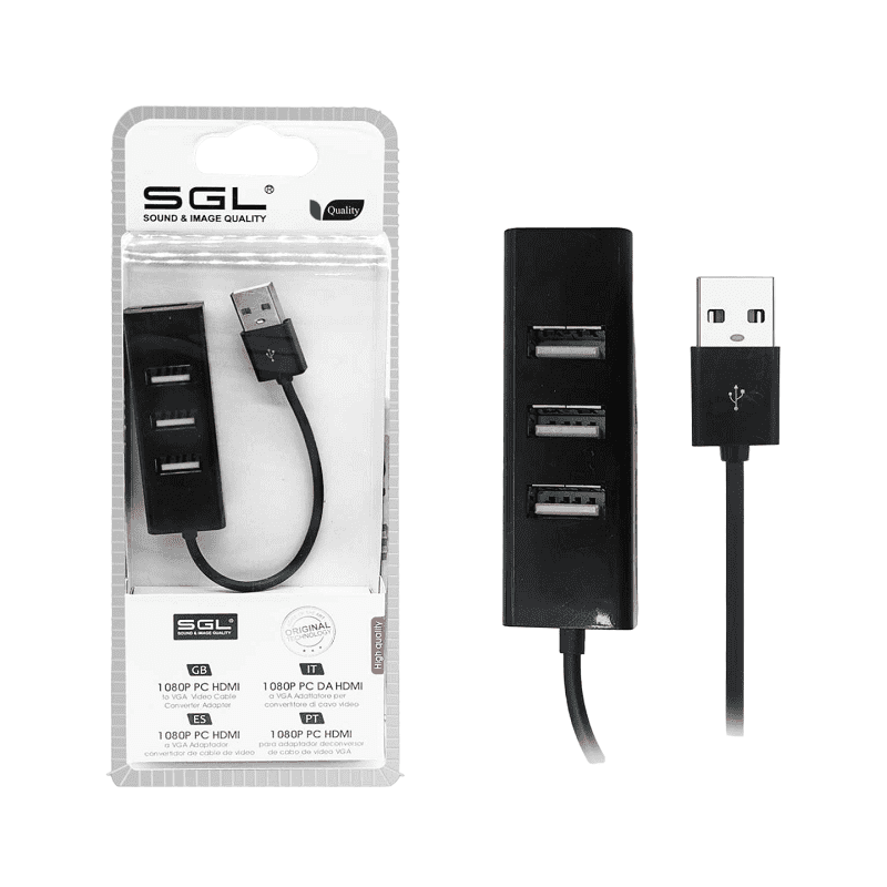 Adattatore USB Hub con 3 porte - 303P - 12cm - 095950