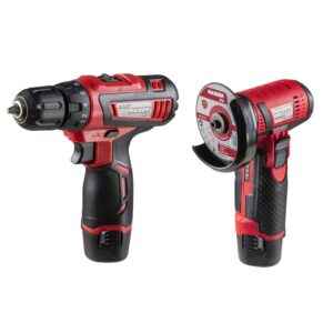 RAIDER Set Smerigliatrice angolare & trapano 12V 2x2Ah RDP-CDLCAG03 030168