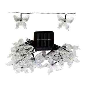 Ηλιακή γιρλάντα φωτισμού LED - Πεταλούδα - 5m+1m - 20D - 152837 - Warm White