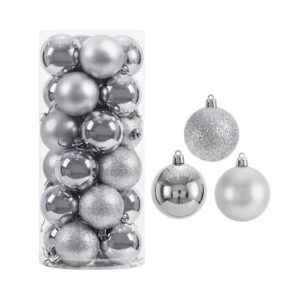 Σετ Χριστουγεννιάτικες μπάλες - 10cm - 20pcs - 326017 - Silver