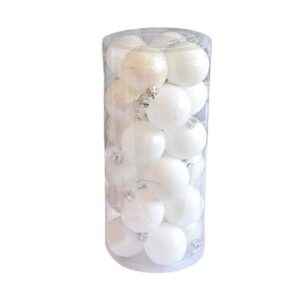 Σετ Χριστουγεννιάτικες μπάλες - 8cm - 24pcs - 326109 - White