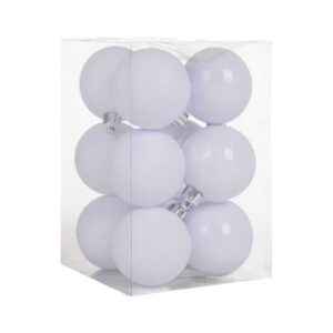 Σετ Χριστουγεννιάτικες μπάλες - 8cm - 12pcs - 326062 - White
