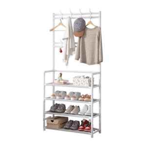 Κρεμάστρα δαπέδου με ράφια παπουτσιών - 6007-1 - 521773 - White