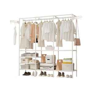 Κρεμάστρα δαπέδου με ράφια 3 στηλών - YH6602-3 - 114333 - White