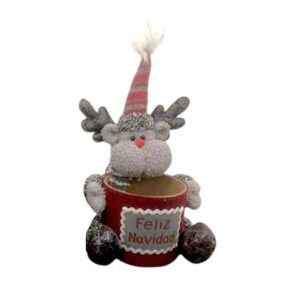 Χριστουγεννιάτικη διακοσμητική κούκλα με θήκη κερασμάτων - 20x25cm - 212122