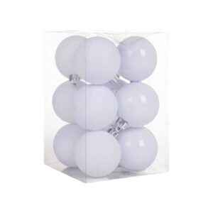 Σετ Χριστουγεννιάτικες μπάλες - 8cm - 12pcs - 326079 - White