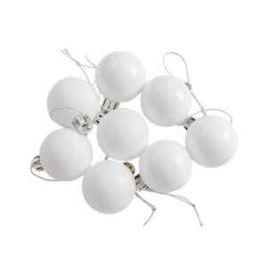 Σετ Χριστουγεννιάτικες μπάλες - 8cm - 6pcs - 326086 - White
