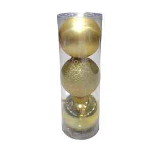 Σετ Χριστουγεννιάτικες μπάλες - 12cm - 3pcs - 326123 - Gold