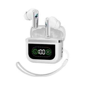 Ασύρματα ακουστικά Bluetooth με ψηφιακή οθόνη & θήκη φόρτισης - J61 - 814031 - White