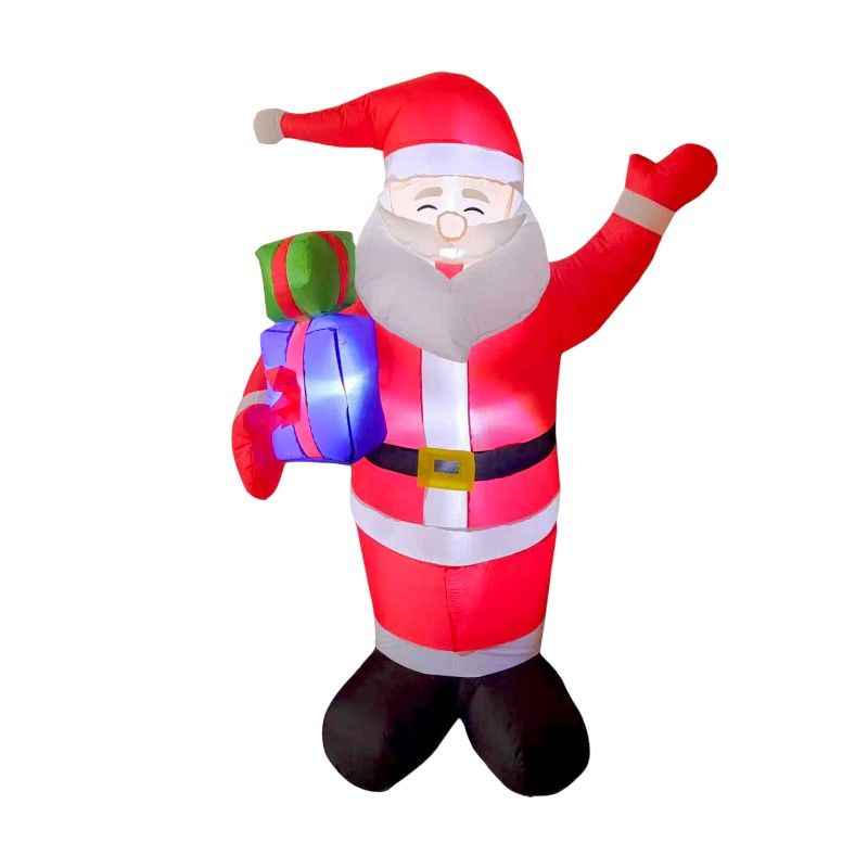 Φουσκωτός διακοσμητικός Άγιος Βασίλης με φωτισμό - 1.8m - 817179