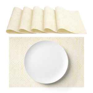 Πλενόμενα αμερικάνικα σουπλά από PVC σε παστέλ κίτρινο 30x45εκ 6 τεμάχια