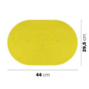 Στρογγυλές πλεκτές πετσέτες 44x29,5εκ σε PP Κίτρινο Ήλιος 6 τεμάχια