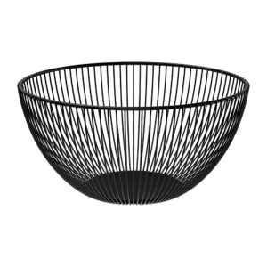 Μοντέρνο καλάθι φρούτων από βαμμένο μαύρο ατσάλι 25x13,5εκ