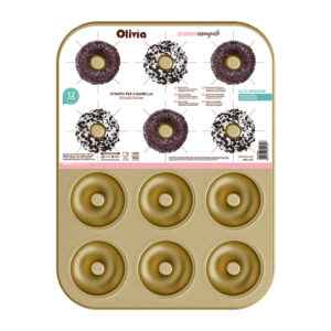 Φόρμα για ντόνατ 35,5x26,5x3εκ αντικολλητική από ανθρακούχο ατσάλι 12 τεμάχια