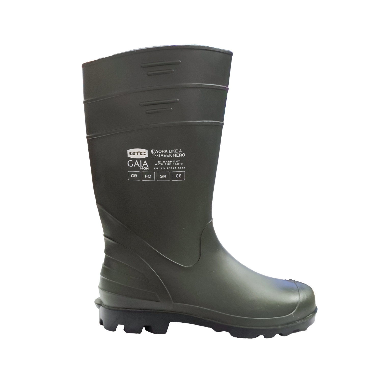 GTC Μπότες γονάτου Gaia PVC πράσινες No45