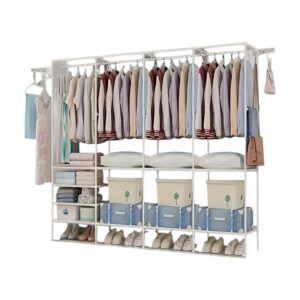 Κρεμάστρα δαπέδου με ράφια 4 στηλών - YH6602-4 - 114050 - White