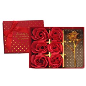 Κουτί με 6 Τριαντάφυλλα & 1 Χρυσό 15x11,5x4,5cm Homie 423076