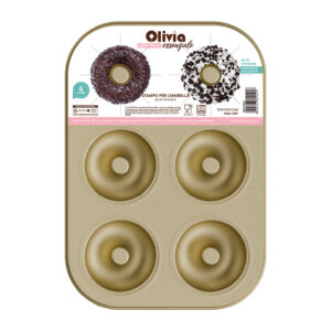 Φόρμα για ντόνατ 26,5x18,5x3εκ αντικολλητική από ανθρακούχο ατσάλι 6 τεμάχια