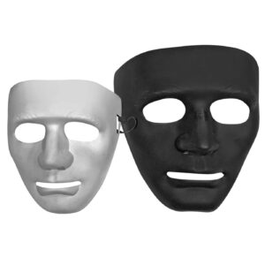 Μάσκα Προσώπου Άσπρο-Μαύρο ματ 19x17cm Carnavalista 232134