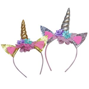 Στέκα Μονόκερος Χρυσός με Λουλούδια  Carnavalista 232603