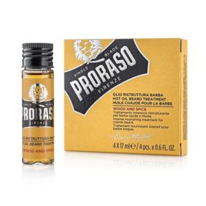 Proraso λάδι για ζεστό μούσι Wood and Spice 4 φιαλίδια των 17ml