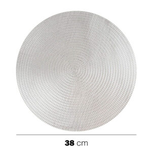 Οβάλ πλεκτά σουπλά 44x29,5εκ σε PP Ασημί 6 τεμάχια