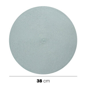 Στρογγυλά πλεκτά σουπλά 38 εκ. σε PP Απαλό γαλάζιο 6 τεμάχια