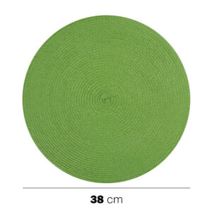 Στρογγυλά πλεκτά σουπλά 38εκ σε PP Πράσινο Λάιμ 6 τεμάχια
