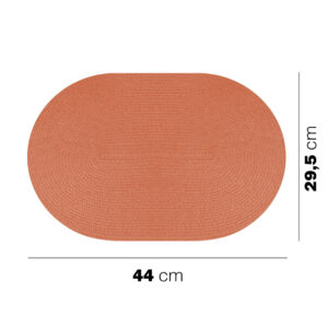 Στρογγυλές πλεκτές σουπλά 44x29,5εκ σε PP Πορτοκαλί 6 τεμάχια