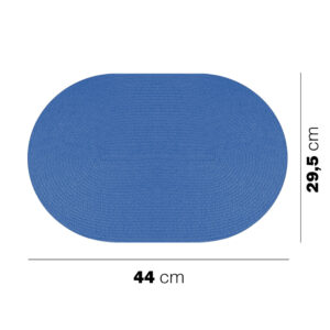 Οβάλ πλεκτά σουπλά 44x29,5εκ σε μπλε PP 6 τεμάχια