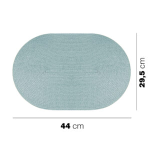 Οβάλ πλεκτά σουπλά 44x29,5εκ σε PP Ocean Blue 6 τεμάχια