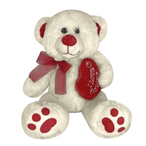 Αρκουδάκι Λούτρινο με Καρδιά & Κορδέλα 35cm ToyMarkt 99525