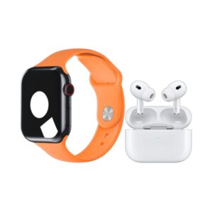 Σετ Smartwatch με ασύρματα ακουστικά Bluetooth & 7 λουράκια - S3000 Pro Max - 814093 - Orange