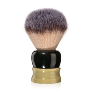 Fine Synthetic Stout Shaving Brush Green and Gold 24mm